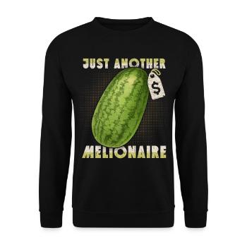 Pastèque drôle en disant Pun, Melionaire - Sweat-shirt Unisexe - noir - Devant - Alina (178cm) & Michal (187cm)