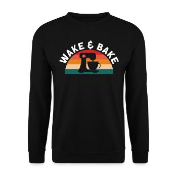 Wake And Bake Baking Mixer For Baking Lover - Unisex Pullover - Schwarz - Vorne - Alina (178cm) & Michal (187cm)