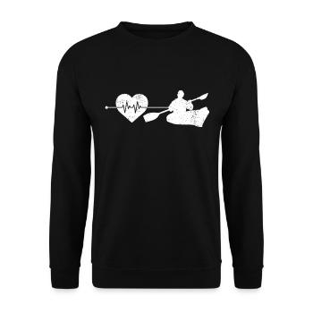 Canoe Kayak Heartbeat - Unisex Sweatshirt - black - Front - Alina (178cm) & Michal (187cm)