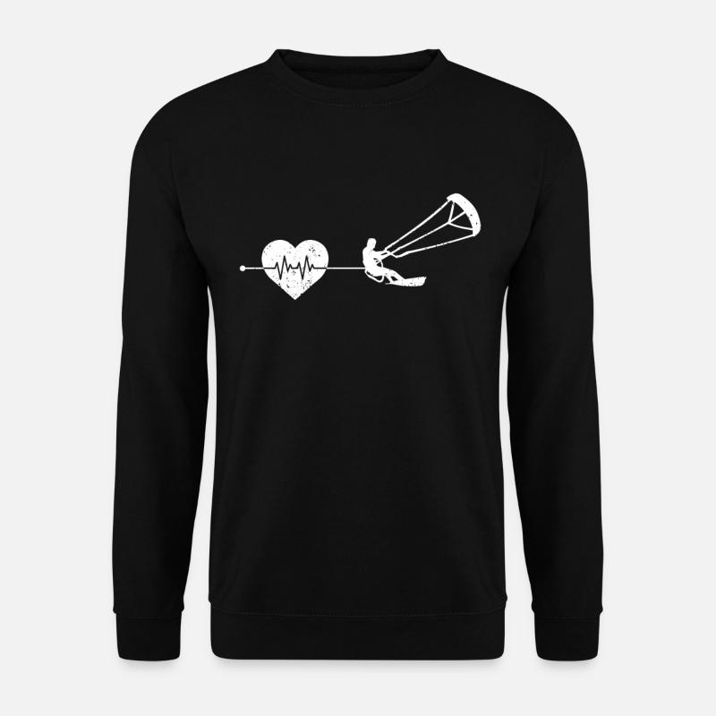kite surfing heartbeat - Unisex Sweatshirt - black