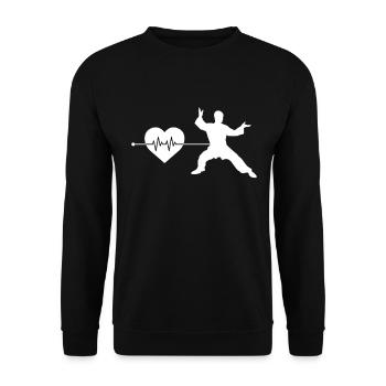 Kampfsport Herzschlag - Unisex Pullover - Schwarz - Vorne - Alina (178cm) & Michal (187cm)
