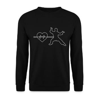 Kampfsport Herzschlag - Unisex Pullover - Schwarz - Vorne - Alina (178cm) & Michal (187cm)