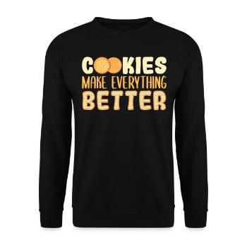 Dessert Lover Cookies Makeeverything Better For Ba - Unisex Pullover - Schwarz - Vorne - Alina (178cm) & Michal (187cm)