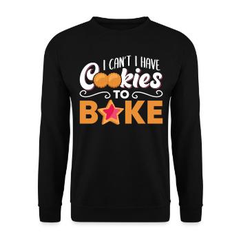 Funny I Can't I Have Cookies To Bake For Baking Lo - Unisex Pullover - Schwarz - Vorne - Alina (178cm) & Michal (187cm)