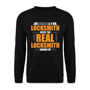 Lock Whisperer Serrurier Serrurier Sélecteur de serrure - Sweat-shirt Unisexe - noir - Devant - Alina (178cm) & Michal (187cm)
