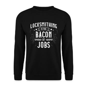 La serrurerie est le bacon des métiers de serrurier - Sweat-shirt Unisexe - noir - Devant - Alina (178cm) & Michal (187cm)