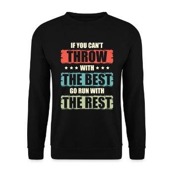 Athletics Event Sport Discuss throwing legend - Unisex Sweatshirt - black - Front - Alina (178cm) & Michal (187cm)