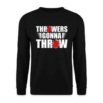 Throwers will throw athletics and throw over - Unisex Sweatshirt - black - Front - Alina (178cm) & Michal (187cm)