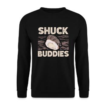 Oyster Whisperer Shucking Buddy - Unisex Sweatshirt - black - Front - Alina (178cm) & Michal (187cm)