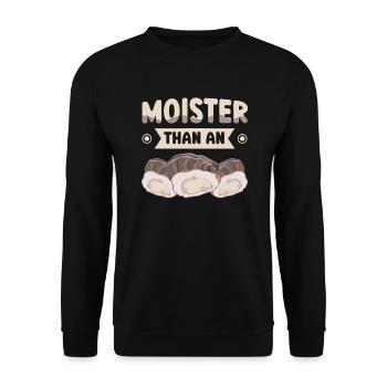 Feuchter Als Eine Auster, Die Kumpel-meeresfrüchte - Unisex Pullover - Schwarz - Vorne - Alina (178cm) & Michal (187cm)