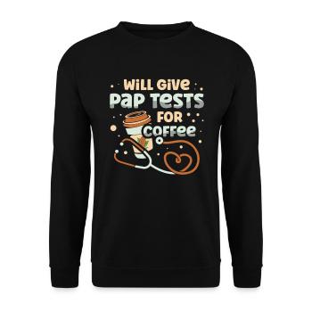 Gives Pap test for coffee lovers gynecologists - Unisex Sweatshirt - black - Front - Alina (178cm) & Michal (187cm)
