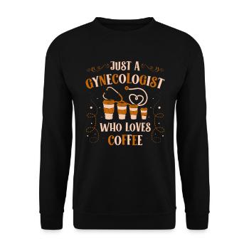 Nur Ein Gynäkologe, Der Kaffee Liebt Ob-gyn - Unisex Pullover - Schwarz - Vorne - Alina (178cm) & Michal (187cm)