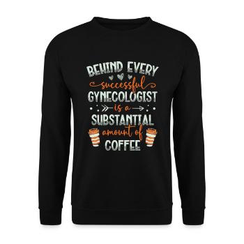 Gynecologist Doctor Obstetrician Gynecologist Coffee - Unisex Sweatshirt - black - Front - Alina (178cm) & Michal (187cm)