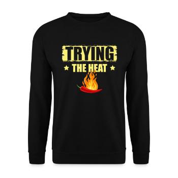 Taste the taste of Heat Chipotle - Unisex Sweatshirt - black - Front - Alina (178cm) & Michal (187cm)