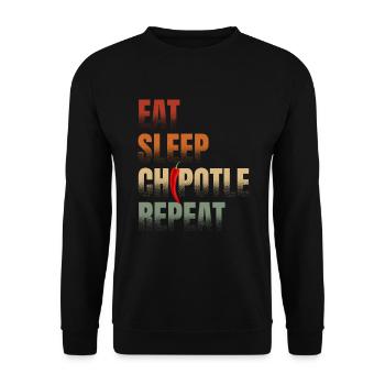 Eat Sleep Chipotle Repeat Spicy Food Taste - Unisex Sweatshirt - black - Front - Alina (178cm) & Michal (187cm)
