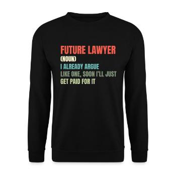 Lawyer Lawyer Profession Profession Career - Unisex Sweatshirt - black - Front - Alina (178cm) & Michal (187cm)