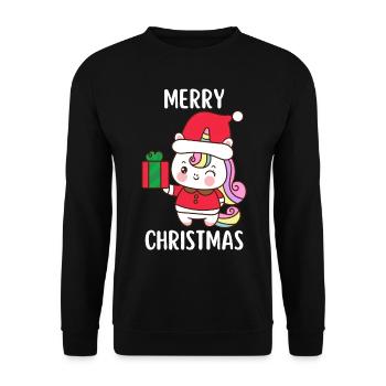 Joyeux Noël Drôle de Chemise de Noël - Sweat-shirt Unisexe - noir - Devant - Alina (178cm) & Michal (187cm)