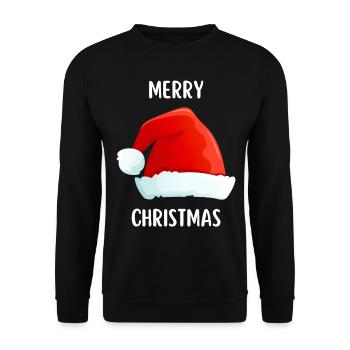 Merry Christmas Funny Christmas Shirt - Unisex Sweatshirt - black - Front - Alina (178cm) & Michal (187cm)