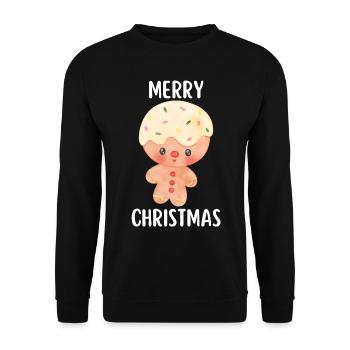 Joyeux Noël Drôle de Chemise de Noël - Sweat-shirt Unisexe - noir - Devant - Alina (178cm) & Michal (187cm)
