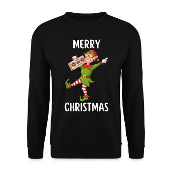 Joyeux Noël Drôle de Chemise de Noël - Sweat-shirt Unisexe - noir - Devant - Alina (178cm) & Michal (187cm)