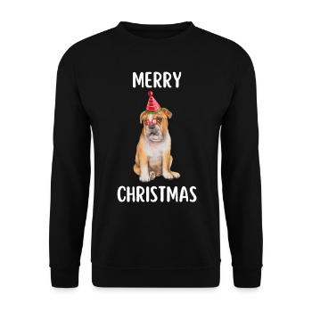 Merry Christmas Lustiges Weihnachtsshirt - Unisex Pullover - Schwarz - Vorne - Alina (178cm) & Michal (187cm)