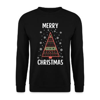 Merry Christmas Funny Christmas Shirt - Unisex Sweatshirt - black - Front - Alina (178cm) & Michal (187cm)