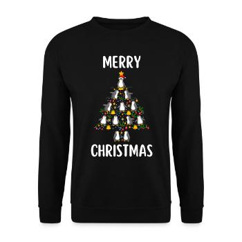 Joyeux Noël Drôle de Chemise de Noël - Sweat-shirt Unisexe - noir - Devant - Alina (178cm) & Michal (187cm)