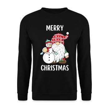 Joyeux Noël Drôle de Chemise de Noël - Sweat-shirt Unisexe - noir - Devant - Alina (178cm) & Michal (187cm)