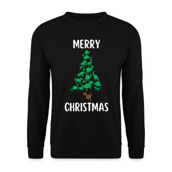 Joyeux Noël Drôle de Chemise de Noël - Sweat-shirt Unisexe - noir - Devant - Alina (178cm) & Michal (187cm)