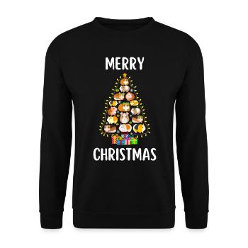 Joyeux Noël Drôle de Chemise de Noël - Sweat-shirt Unisexe - noir - Devant - Alina (178cm) & Michal (187cm)