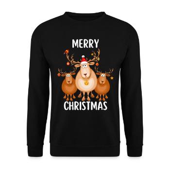 Merry Christmas Funny Christmas Shirt - Unisex Sweatshirt - black - Front - Alina (178cm) & Michal (187cm)