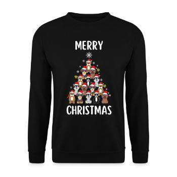 Joyeux Noël Drôle de Chemise de Noël - Sweat-shirt Unisexe - noir - Devant - Alina (178cm) & Michal (187cm)