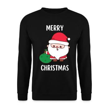 Joyeux Noël Drôle de Chemise de Noël - Sweat-shirt Unisexe - noir - Devant - Alina (178cm) & Michal (187cm)
