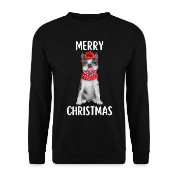 Joyeux Noël Drôle de Chemise de Noël - Sweat-shirt Unisexe - noir - Devant - Alina (178cm) & Michal (187cm)