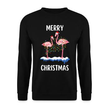 Joyeux Noël Drôle de Chemise de Noël - Sweat-shirt Unisexe - noir - Devant - Alina (178cm) & Michal (187cm)