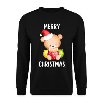 Joyeux Noël Drôle de Chemise de Noël - Sweat-shirt Unisexe - noir - Devant - Alina (178cm) & Michal (187cm)