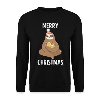 Joyeux Noël Drôle de Chemise de Noël - Sweat-shirt Unisexe - noir - Devant - Alina (178cm) & Michal (187cm)