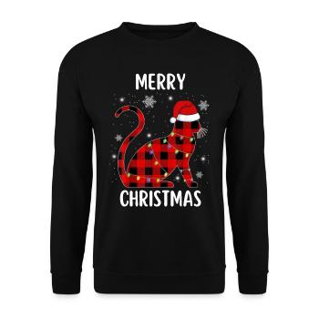 Merry Christmas Lustiges Weihnachtsshirt - Unisex Pullover - Schwarz - Vorne - Alina (178cm) & Michal (187cm)