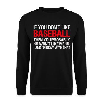 Baseball for Baseball Players - Unisex Sweatshirt - black - Front - Alina (178cm) & Michal (187cm)
