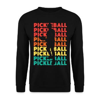 Pickleball Retro Vintage - Sweat-shirt Unisexe - noir - Devant - Alina (178cm) & Michal (187cm)