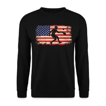 Pickleball American Flag Vintage - Unisex Sweatshirt - black - Front - Alina (178cm) & Michal (187cm)