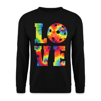 Pickleball Tie Dye 80s90s Love - Sweat-shirt Unisexe - noir - Devant - Alina (178cm) & Michal (187cm)