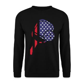 Pickleball Paddle American Flag - Unisex Sweatshirt - black - Front - Alina (178cm) & Michal (187cm)