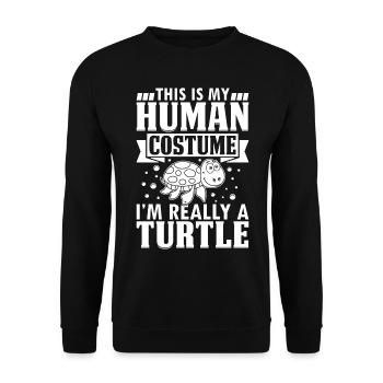Cute Turtles - This Is My Human Costume I'm Really - Unisex Sweatshirt - black - Front - Alina (178cm) & Michal (187cm)