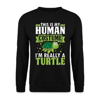 Turtle Lover - This Is My Human Costume I'm Really - Unisex Sweatshirt - black - Front - Alina (178cm) & Michal (187cm)