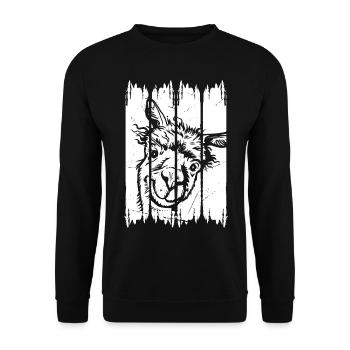 Llama Head Alpaga Llama Farmer Llama Farm Llama Lama - Sweat-shirt Unisexe - noir - Devant - Alina (178cm) & Michal (187cm)