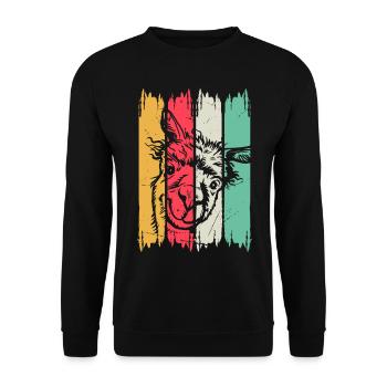 Llama Head Retro Llama Farmer - Drôle de lama Alpaga - Sweat-shirt Unisexe - noir - Devant - Alina (178cm) & Michal (187cm)
