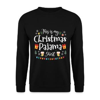 This Is My Christmas Pajama Shirt - Unisex Pullover - Schwarz - Vorne - Alina (178cm) & Michal (187cm)
