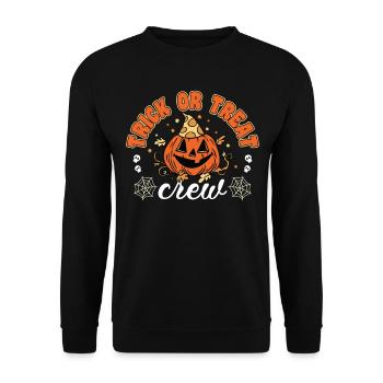 Trick Or Treat Crew Pumpkin - Sweat-shirt Unisexe - noir - Devant - Alina (178cm) & Michal (187cm)