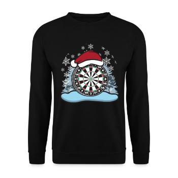 Darts Christmas Dartboard Bobble Hat - Unisex Sweatshirt - black - Front - Alina (178cm) & Michal (187cm)